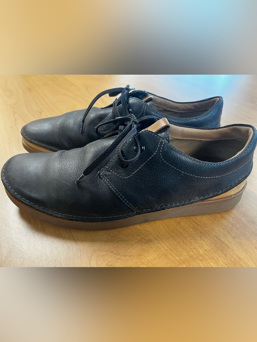 Clarks Oakland Lace Active Air Brown Leather Comfort Shoes Men’s Size 12 EUC